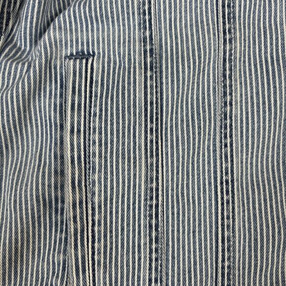 Nautica Jeans Denim Jacket Sz S Blue White Striped Classic Button Up Y2K - Picture 3 of 11